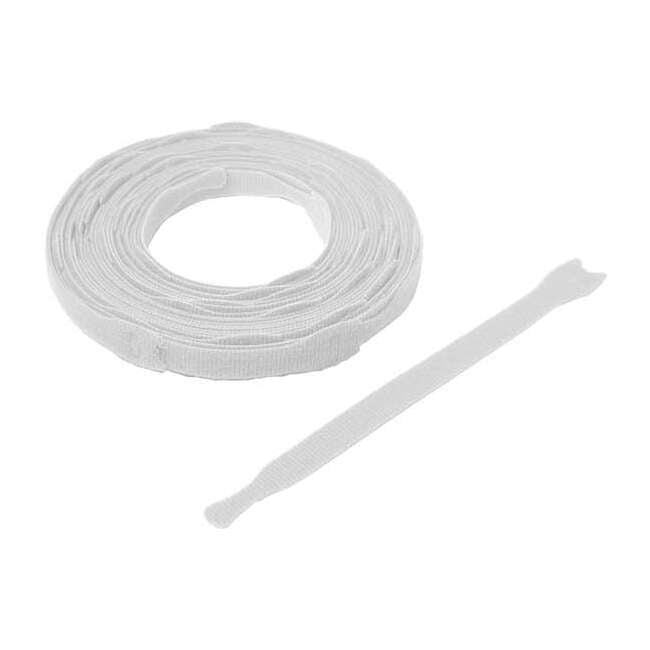 Hook and Loop Strap, No Adhesive, 8 in, 0.75 in W, White, 45 PK 176408