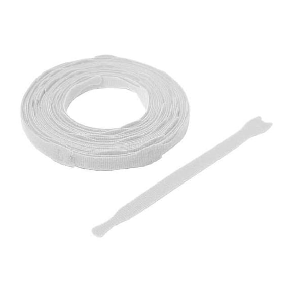 Hook and Loop Strap, No Adhesive, 8 in, 0.75 in W, White, 45 PK 176408