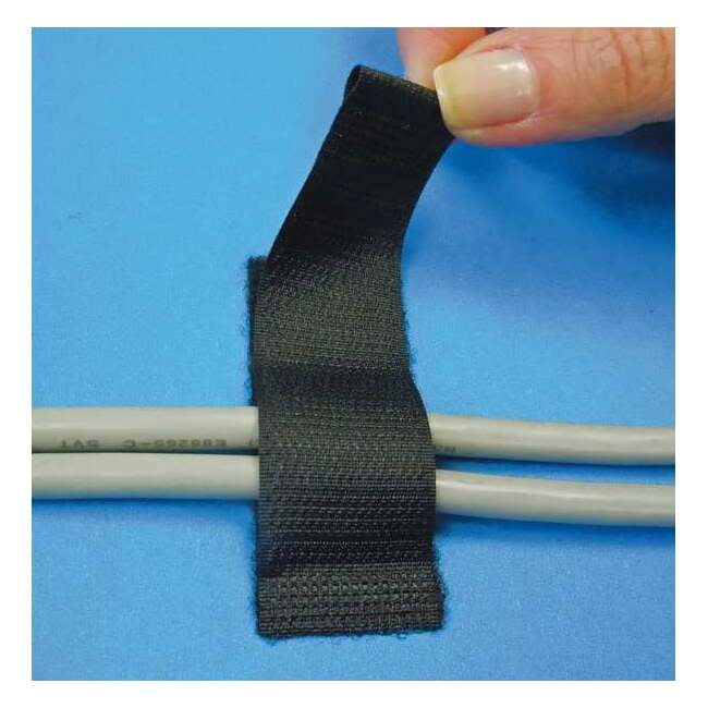Back-to-Back Strap, Rubber Adhesive, 2-1/2 in, 1 in W, Black, 25 PK CCK/25