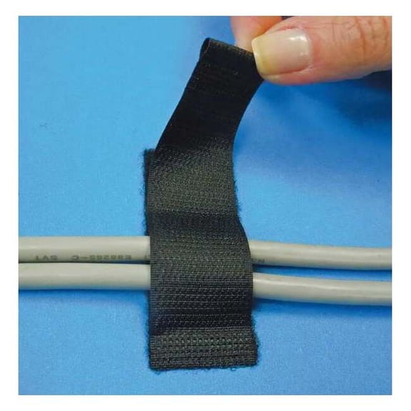 Back-to-Back Strap, Rubber Adhesive, 2-1/2 in, 1 in W, Black, 25 PK CCK/25