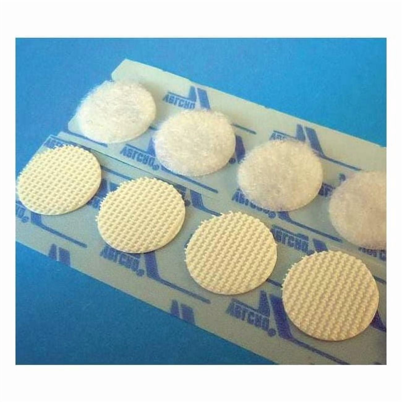 Reclosable Fastener, Disc, Rubber Adhesive, 3/4 in, White, 100 PK 340VCWI