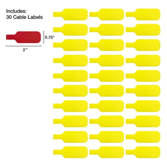 Velcro Cable Labels, Rectangle, 30-Pack Write On Cord Tags Cable Ties for Wire Management and Identification
