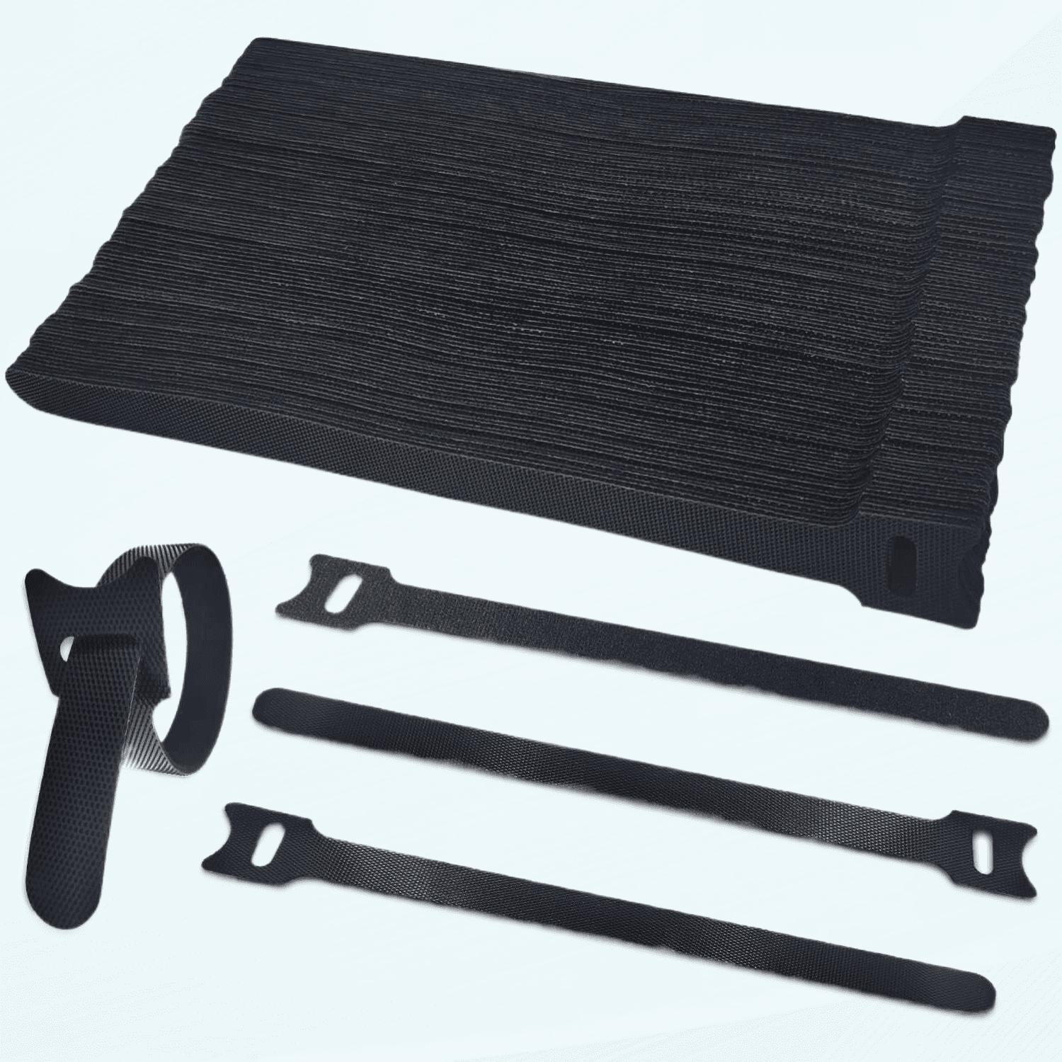 Velcro Cable Ties Black Pack of 100 Velcro Cable Ties 200 x 12 mm Extra
