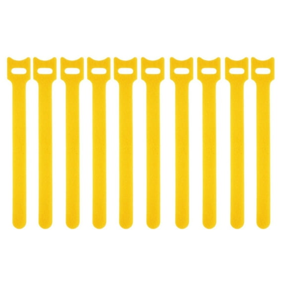 Velcro Cable Ties Clearance, Furenl T Type Adhesive Fastener Tape Reusable Fastening Cable Ties Reusable Fastening Cable Ties with Hook and Loop for Home Data Centers Electronics Pc Tv, Yellow