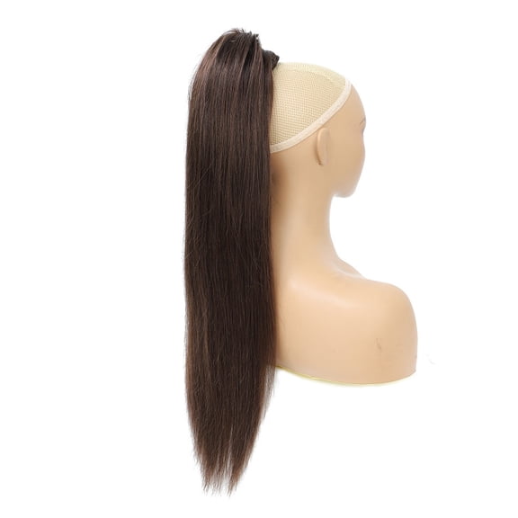 Velcro Drawstring Ponytail - 120g Real Human Hair Wig for Versatile Straight and Curly Styles