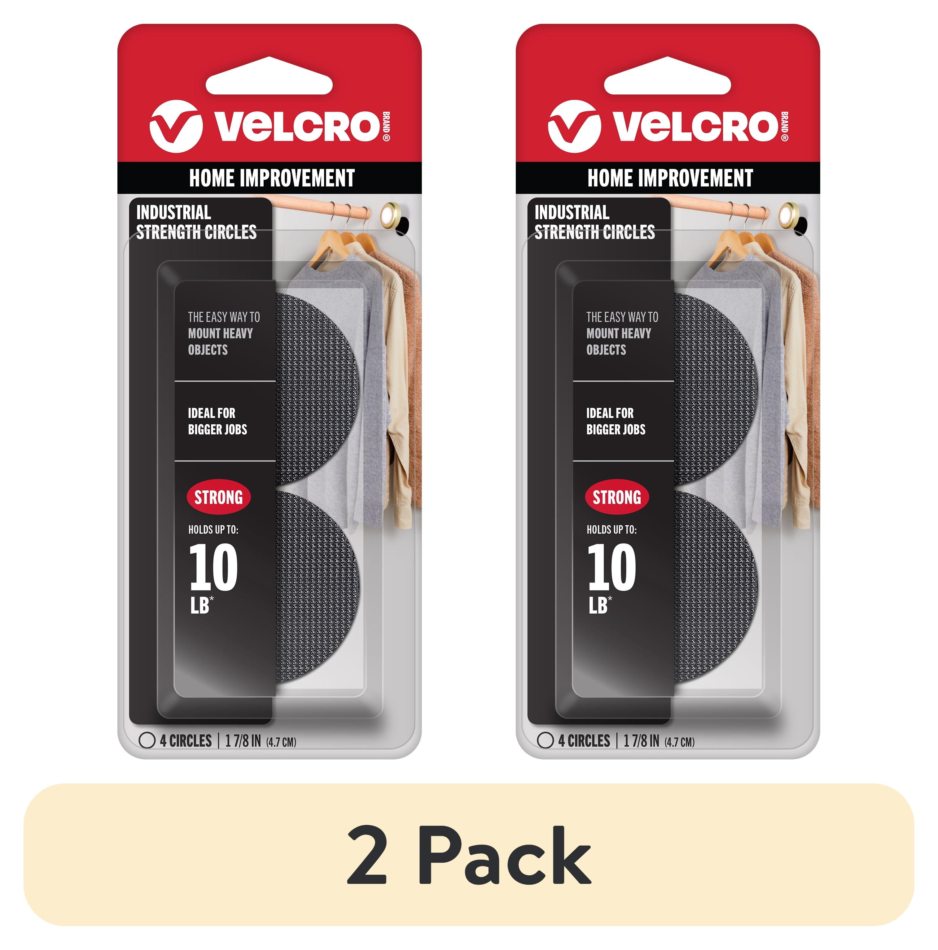 Velcro Brand Industrial Strength Hook and Loop Fastener 1-7/8 in. L 4 pk Velcro Brand Industrial Strength Hook and Loop Fastener 1-7/8 in. L 4 pk