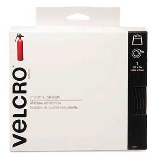 Velcro Industrial Strength Sticky-Back Hook and Loop Fasteners, 2 inch x 15 ft. Roll, Black