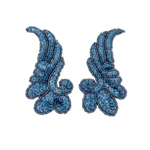 GOGIRL! USA Velcro Sequin Wing Appliques pair Blue for All Ages