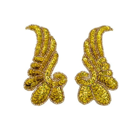 GOGIRL! USA Velcro Sequin Wing Appliques pair Gold for All Ages