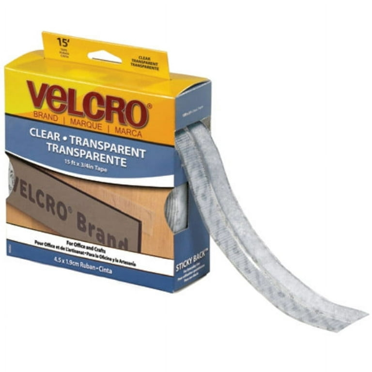 Velcro® Tape, Combo Packs, 3/4 in x 15 ft, Clear, 1/Case (VEL150)