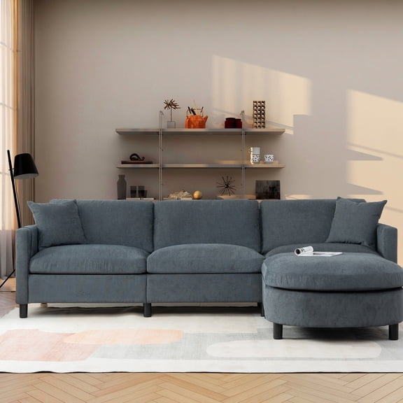 Velcro - attached Armrest Bags, Removable Back Cushions / Practical Sofa for Living Room