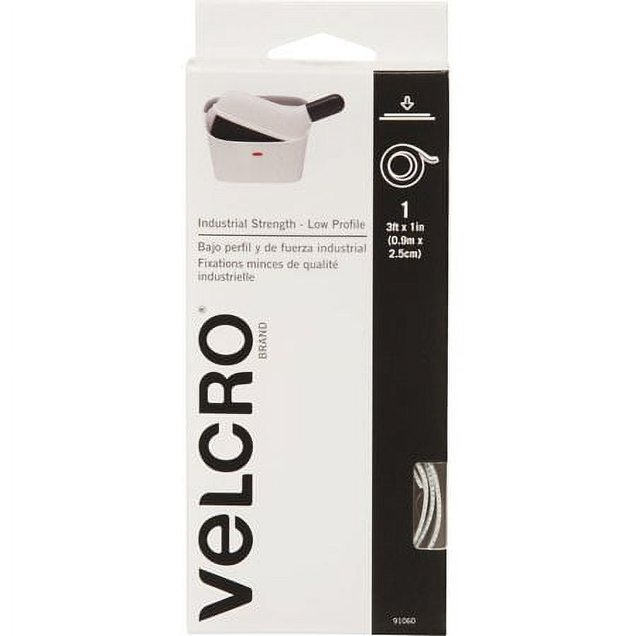 Velcro(r) brand industrial strength low profile tape 1"x3'-white, 2 pack