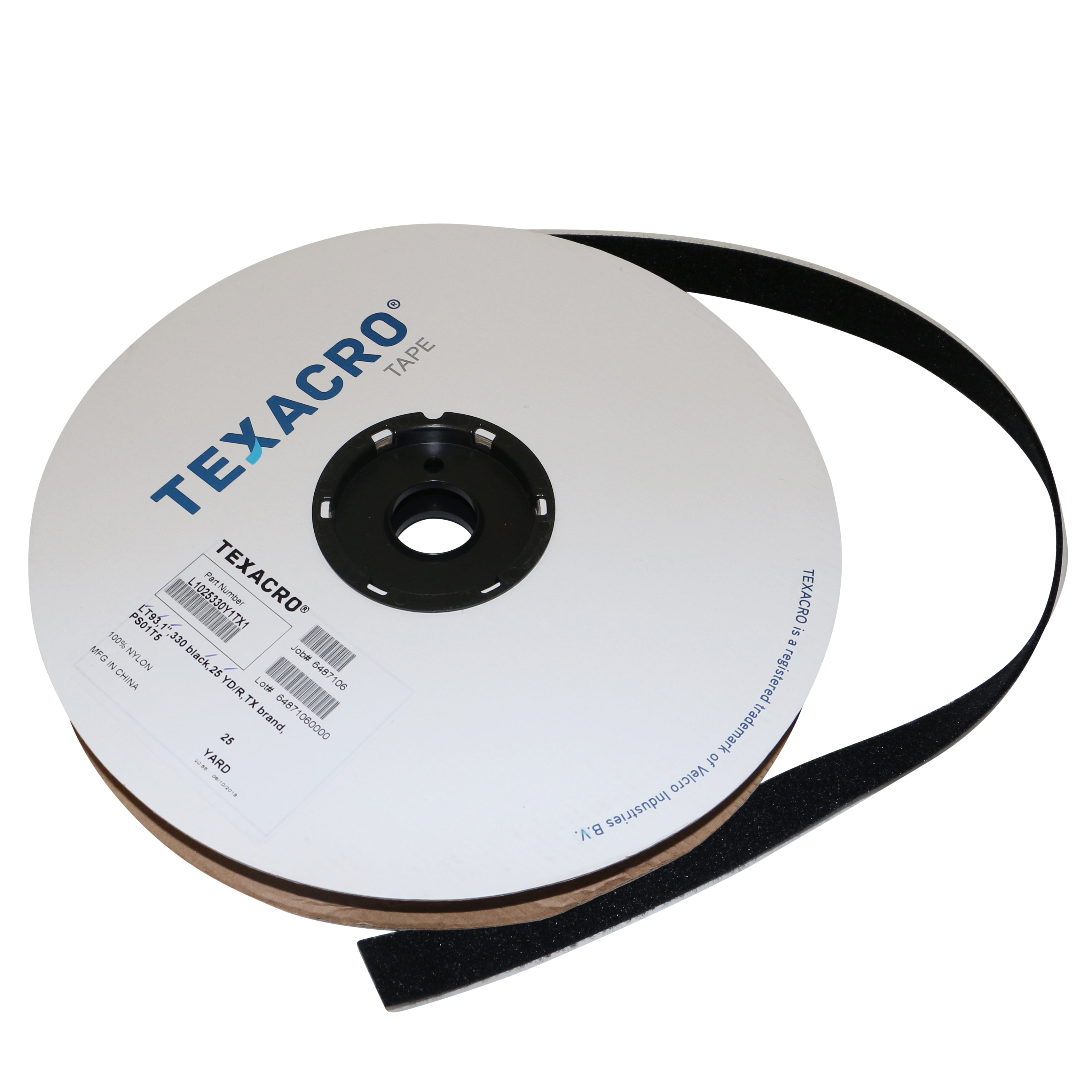 Velcro Brand TEXACRO 70/71 Adhesive-Backed Loop-Side Only: 1 in x 75 ft. (Black)
