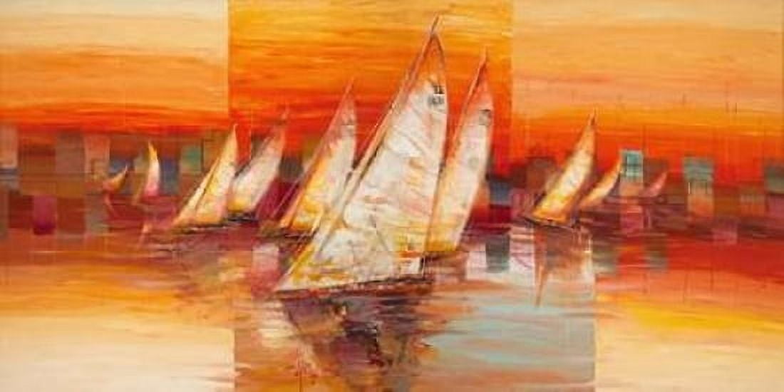 Vele al tramonto Canvas Art - Luigi Florio (24 x 48)