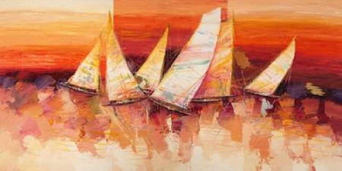 Vele all???orizzonte Canvas Art - Luigi Florio (24 x 48)