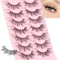 thumbnail image 1 of Veleasha Cat Eye Lashes Wispy Lashes Lightweight Eyelashes Dramatic False Eyelashes Clear Band Lashes Look Like Eyelash Extensions 9-17MM 7 Pairs Pack (Rio Vista), 1 of 7