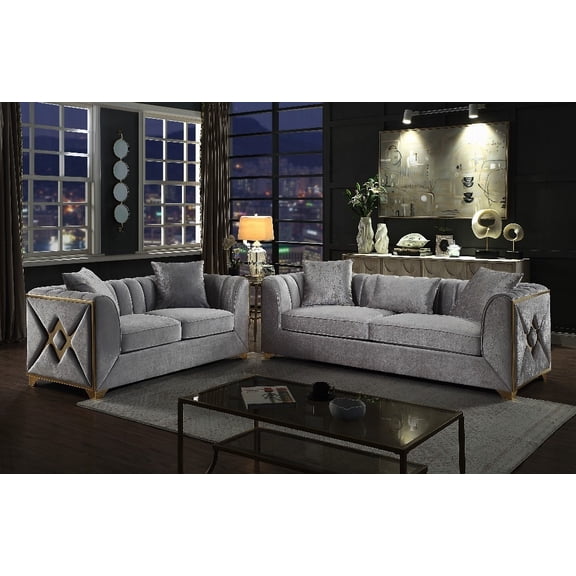 Modern Minimalist Velvet 2-Seater Sofa 85cm with Solid Wood Frame and Gold Accent