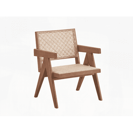 Velentina 1-Piece Natural Finish Rattan Accent Chair with Backrest