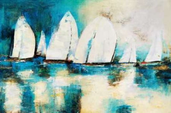 Velero Azul Canvas Art - Nancy Villarreal Santos (12 x 18)