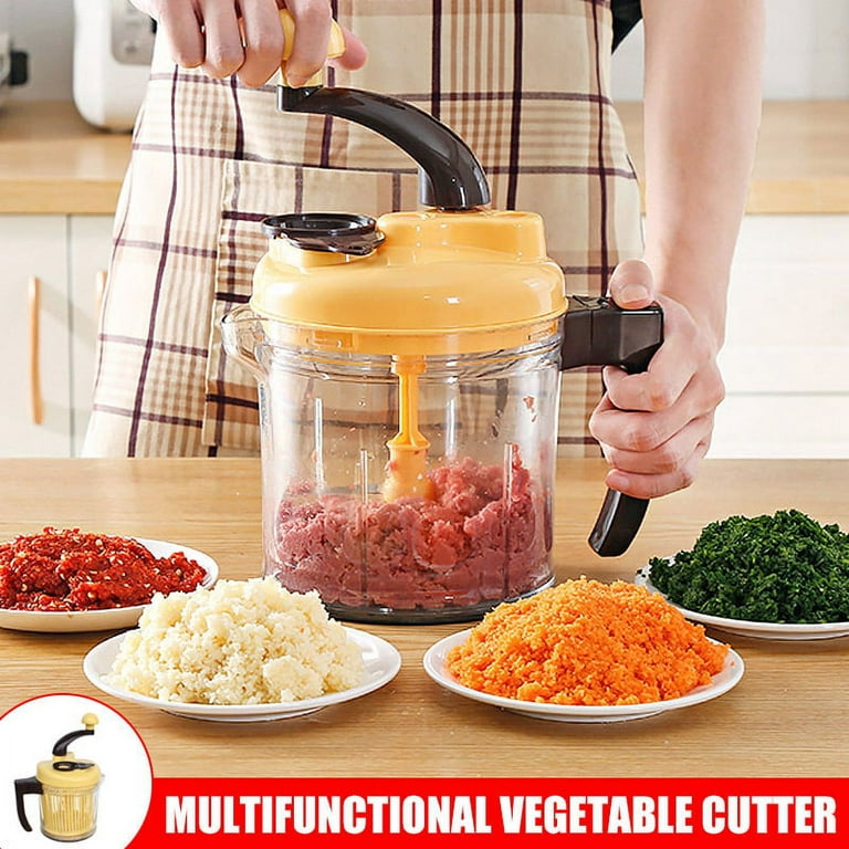 VeliToy Hand Crank Food Processor Manual Food Chopper Egg Blender Vegetable  Dicer Mincer Fruit Chopper 
