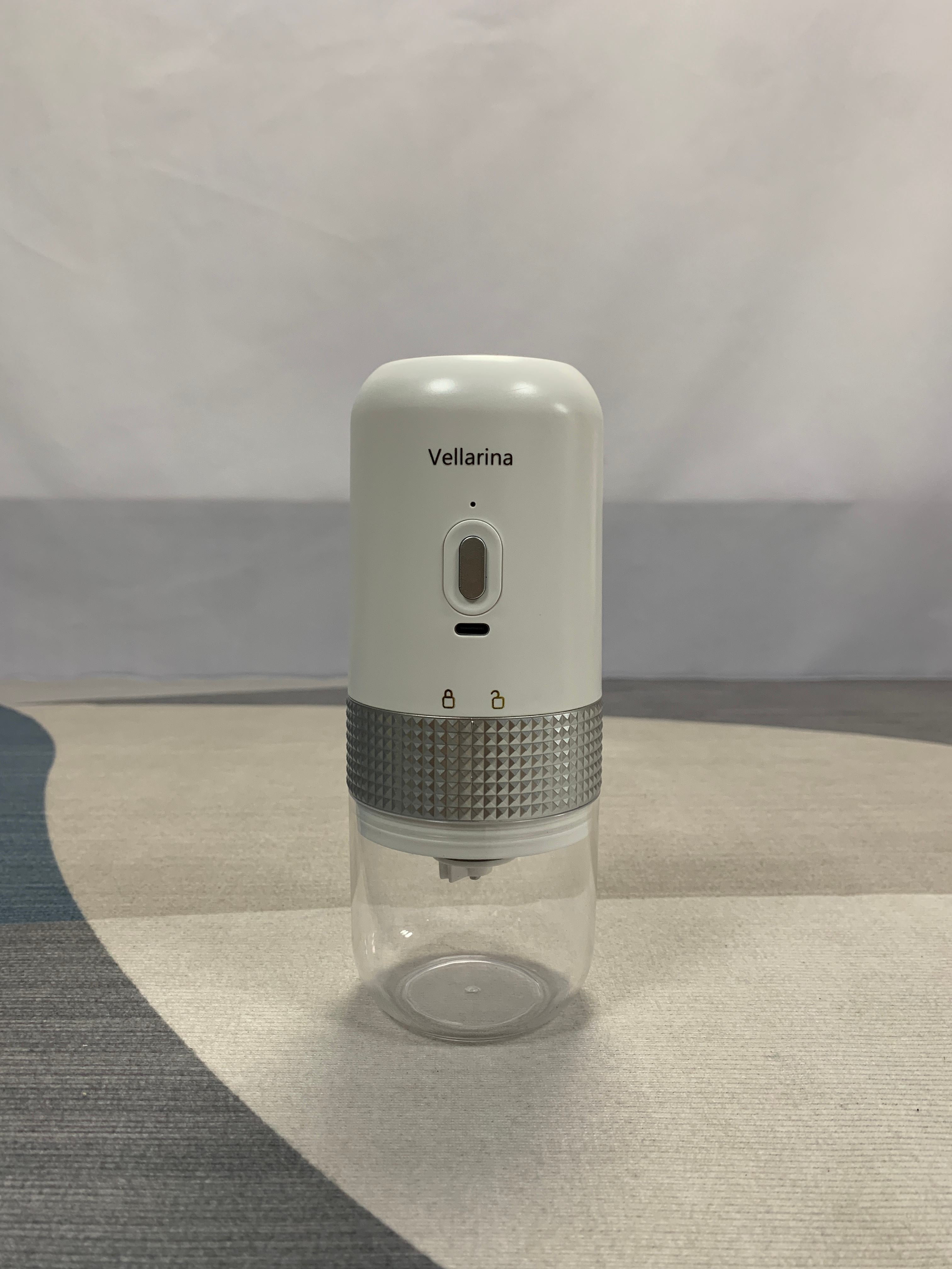 Vellarina Power-operated coffee grinders Portable electric coffee grinder, one-button grinding, transparent container