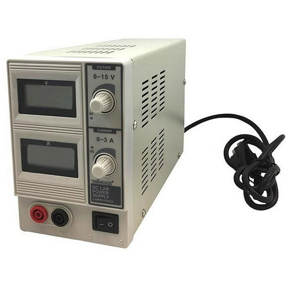 Velleman DC Lab Power Supply 0-15 VDC/0-3A Max with Dual LCD Display