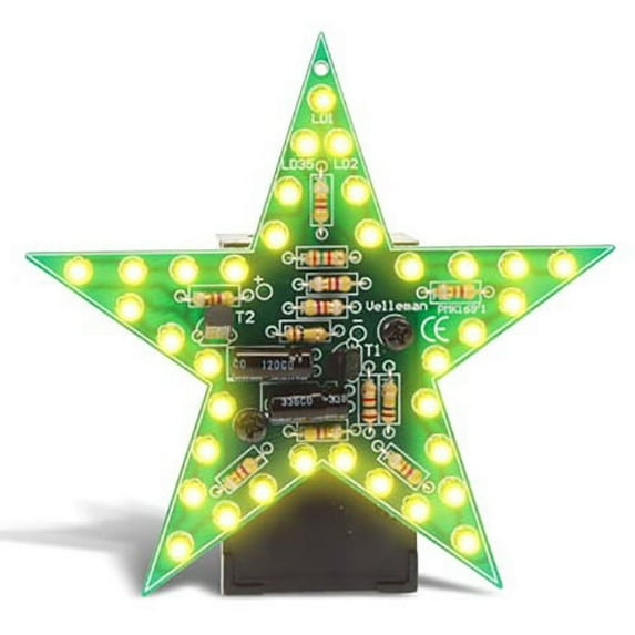 Velleman MK169Y Flashing Yellow LED Star Soldering Practice Kit