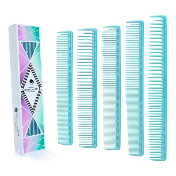 Vellen Hair Ultimate Cutting Combs 5 Different Sizes - Blue