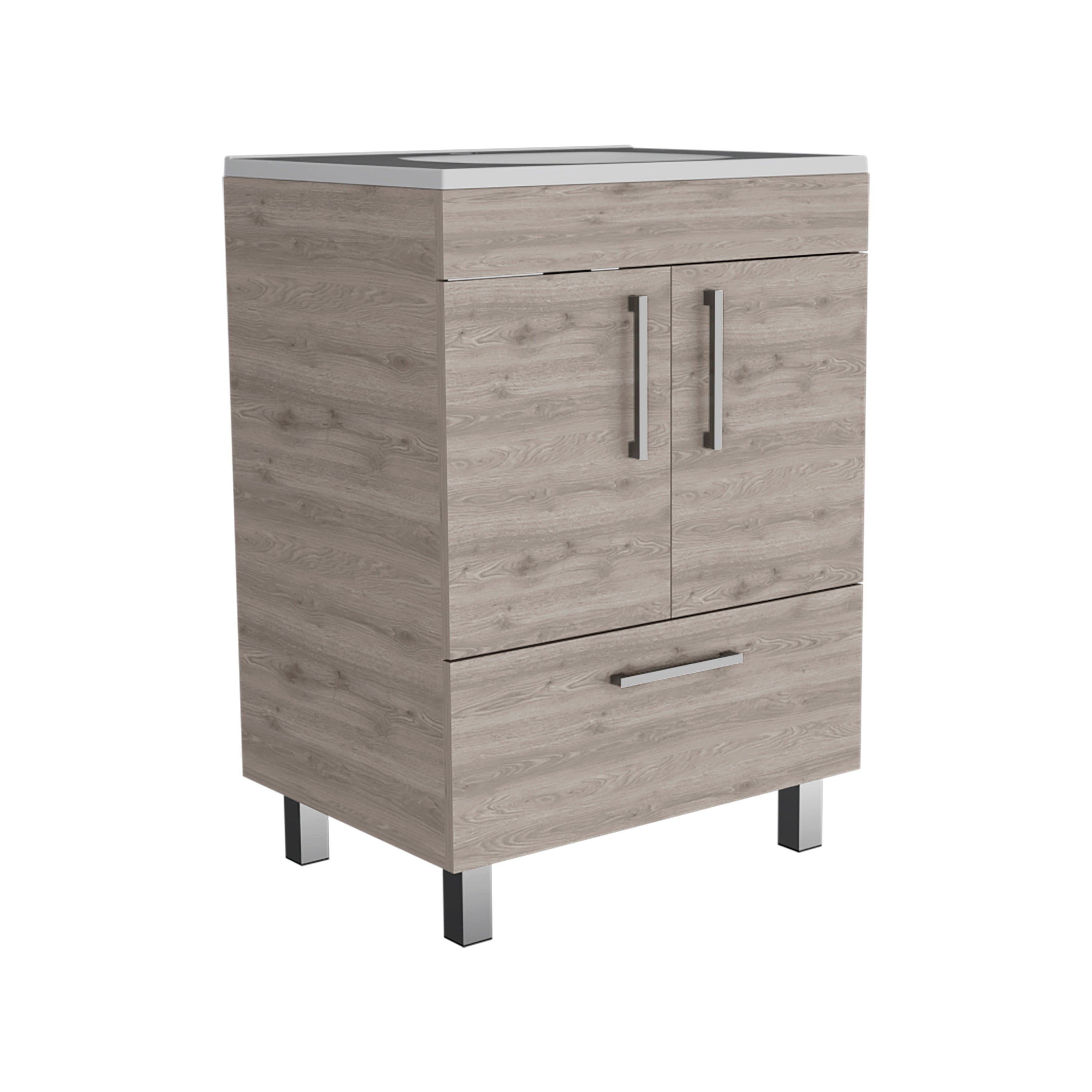 Velloc Single Bathroom Vanity, Double Door Cabinet, One Drawer ...