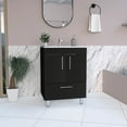 thumbnail image 1 of Velloc Single Bathroom Vanity, Double Door Cabinet, One Drawer Black, 1 of 10