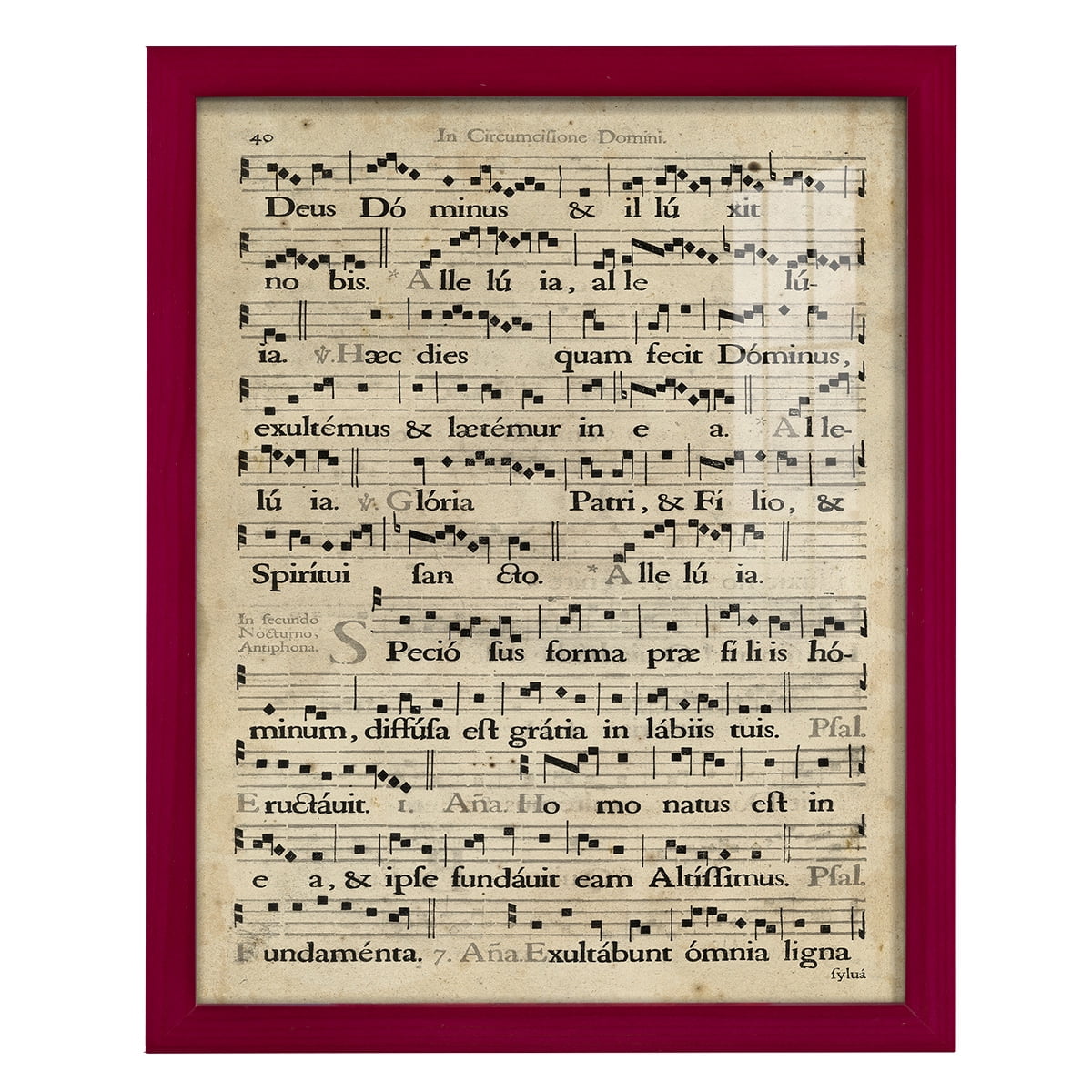 Vellum Songbook II -Framed Print w/glass-Cherry Red