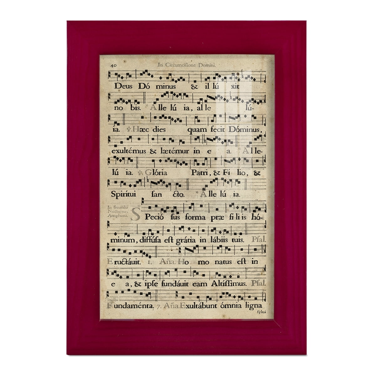 Vellum Songbook II -Framed Print w/glass-Cherry Red