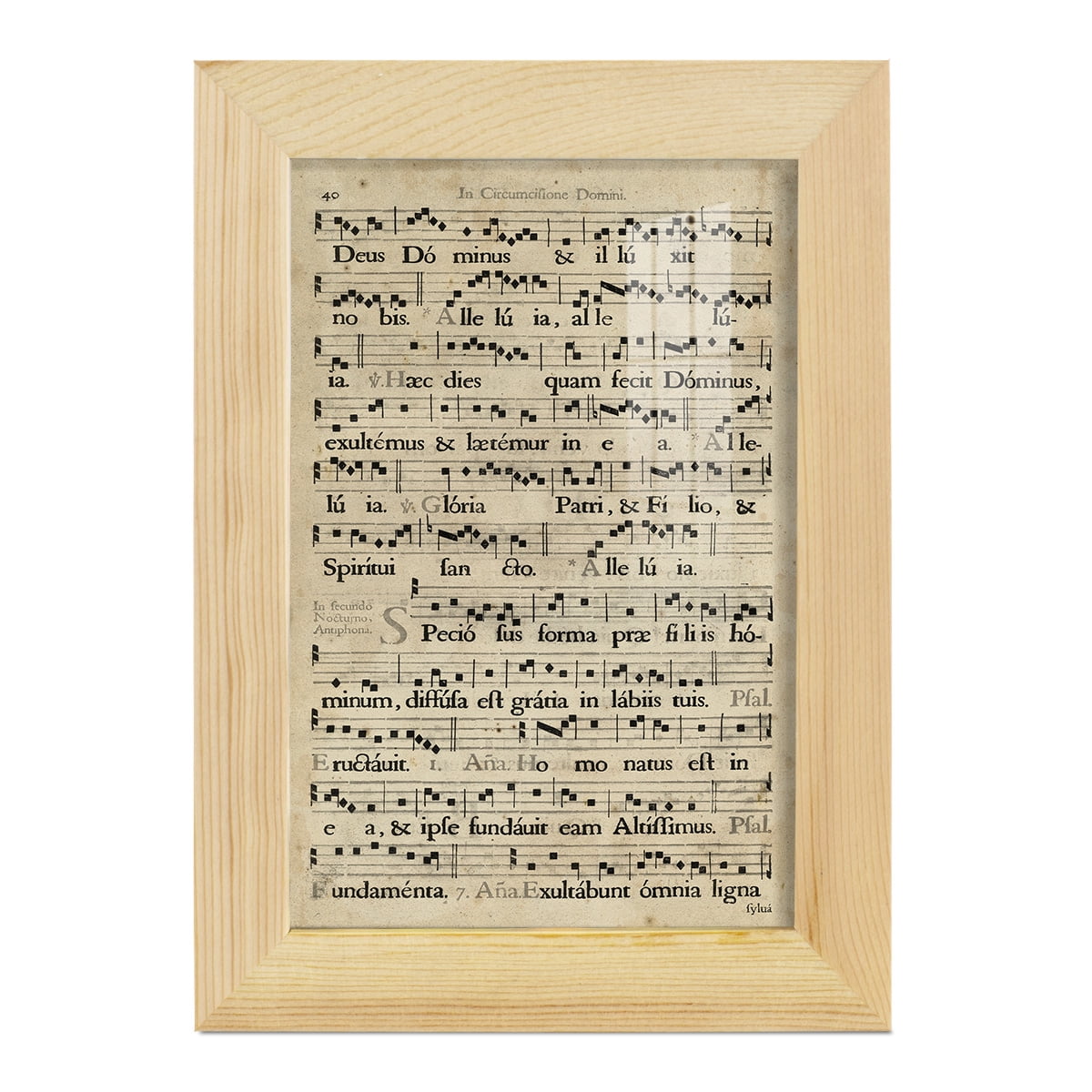 Vellum Songbook II -Framed Print w/glass-Natural Wood