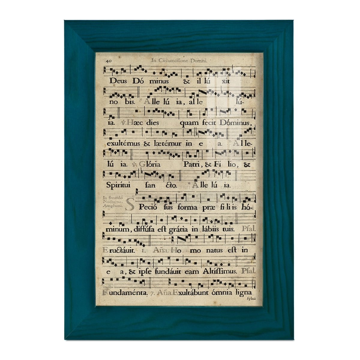 Vellum Songbook II -Framed Print w/glass-Ocean Blue