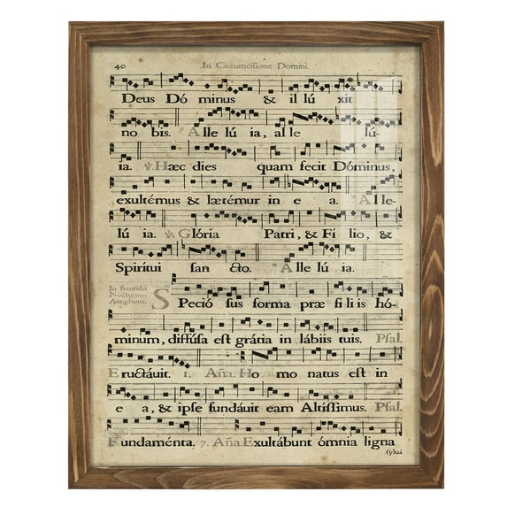 Vellum Songbook II -Framed Print w/glass-Walnut