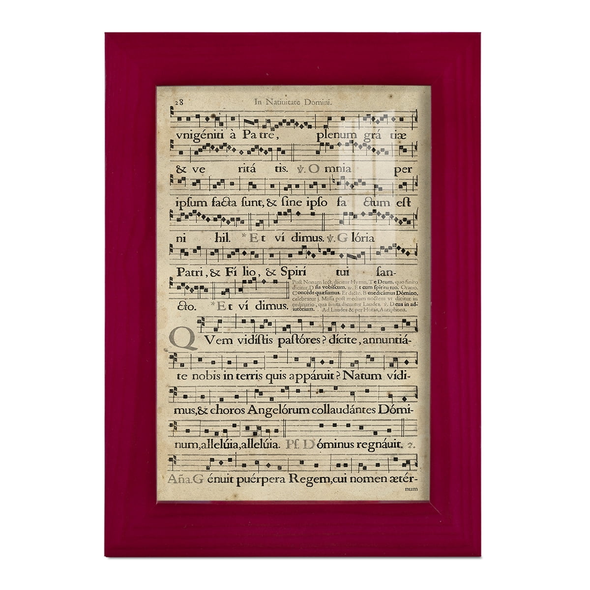 Vellum Songbook III -Framed Print w/glass-Cherry Red