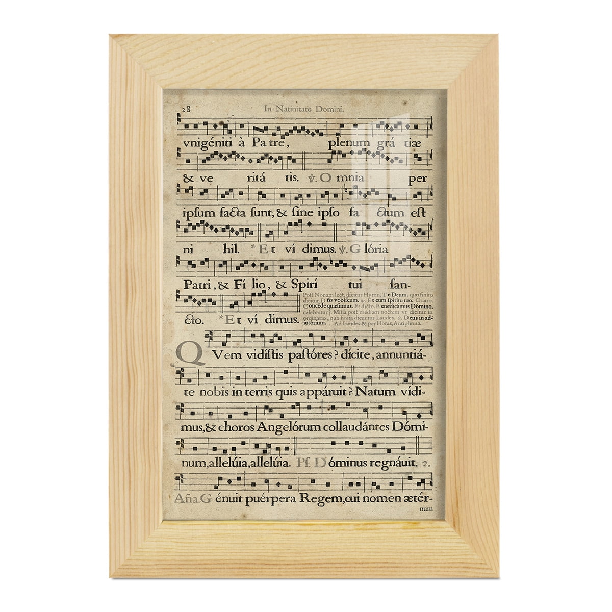 Vellum Songbook III -Framed Print w/glass-Natural Wood