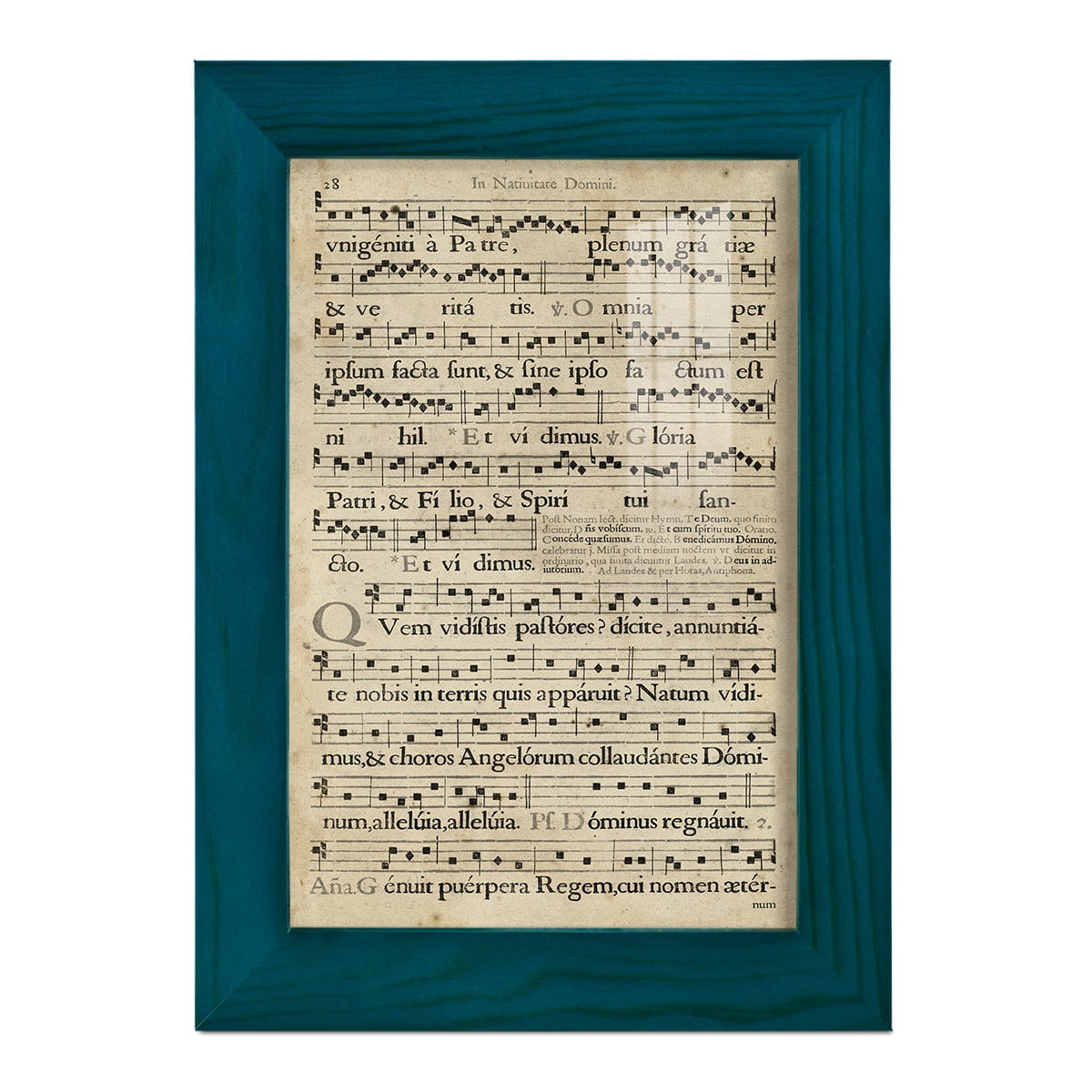 Vellum Songbook III -Framed Print w/glass-Ocean Blue