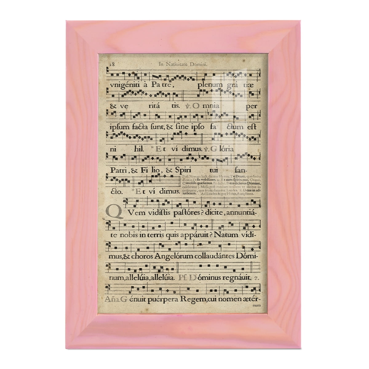 Vellum Songbook III -Framed Print w/glass-Sunset Pink