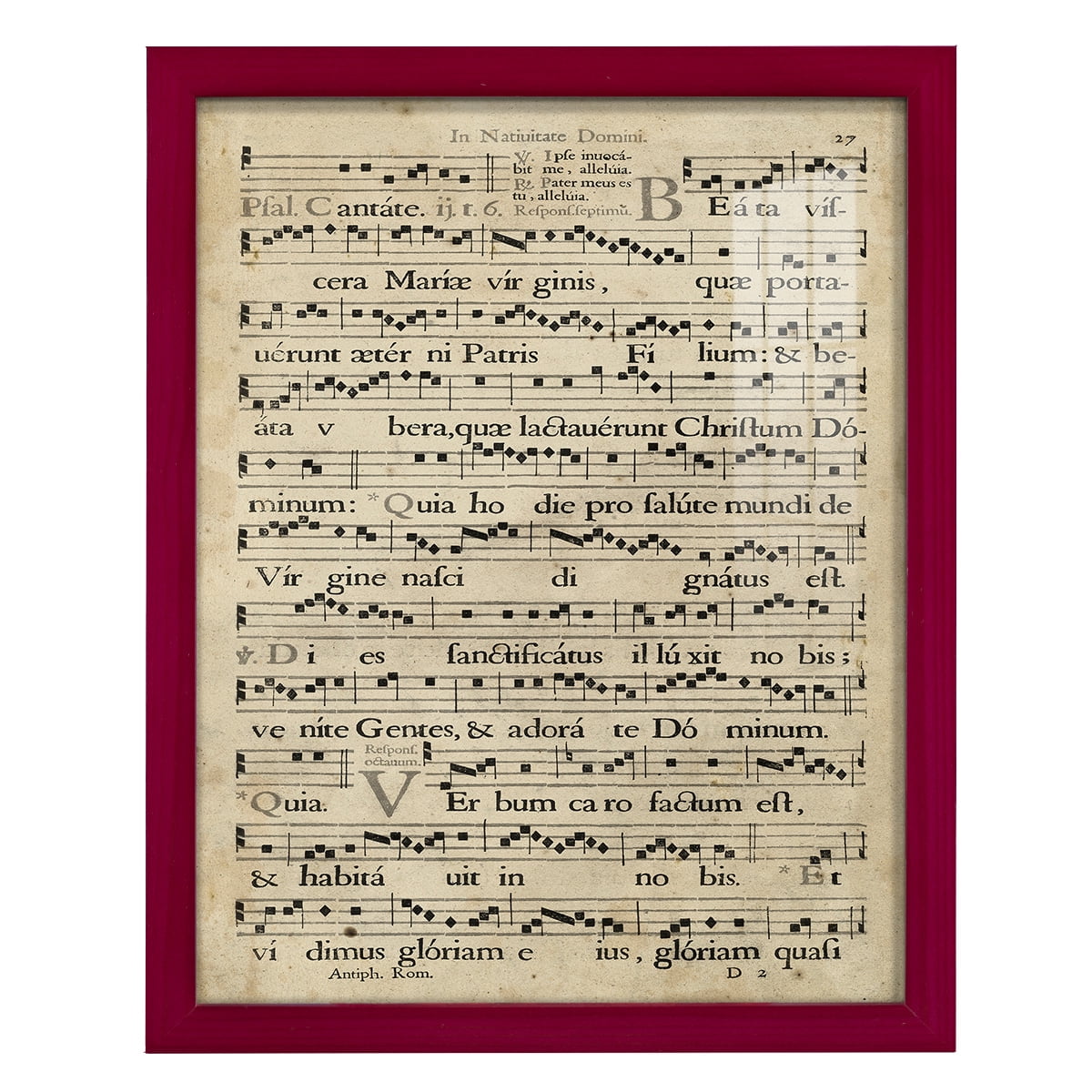 Vellum Songbook IV -Framed Print w/glass-Cherry Red