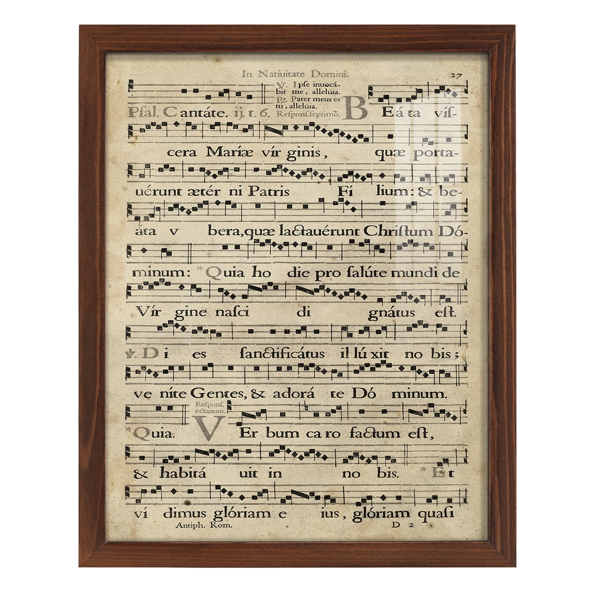Vellum Songbook IV -Framed Print w/glass-Chestnut