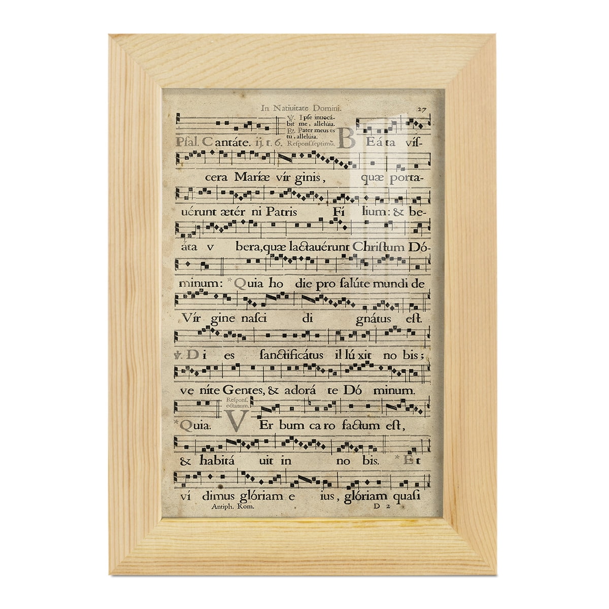 Vellum Songbook IV -Framed Print w/glass-Natural Wood