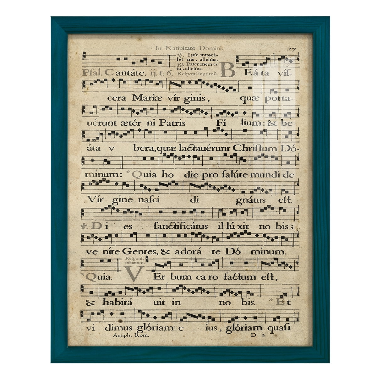Vellum Songbook IV -Framed Print w/glass-Ocean Blue
