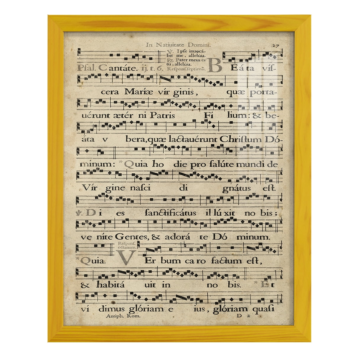 Vellum Songbook IV -Framed Print w/glass-Sunflower Yellow