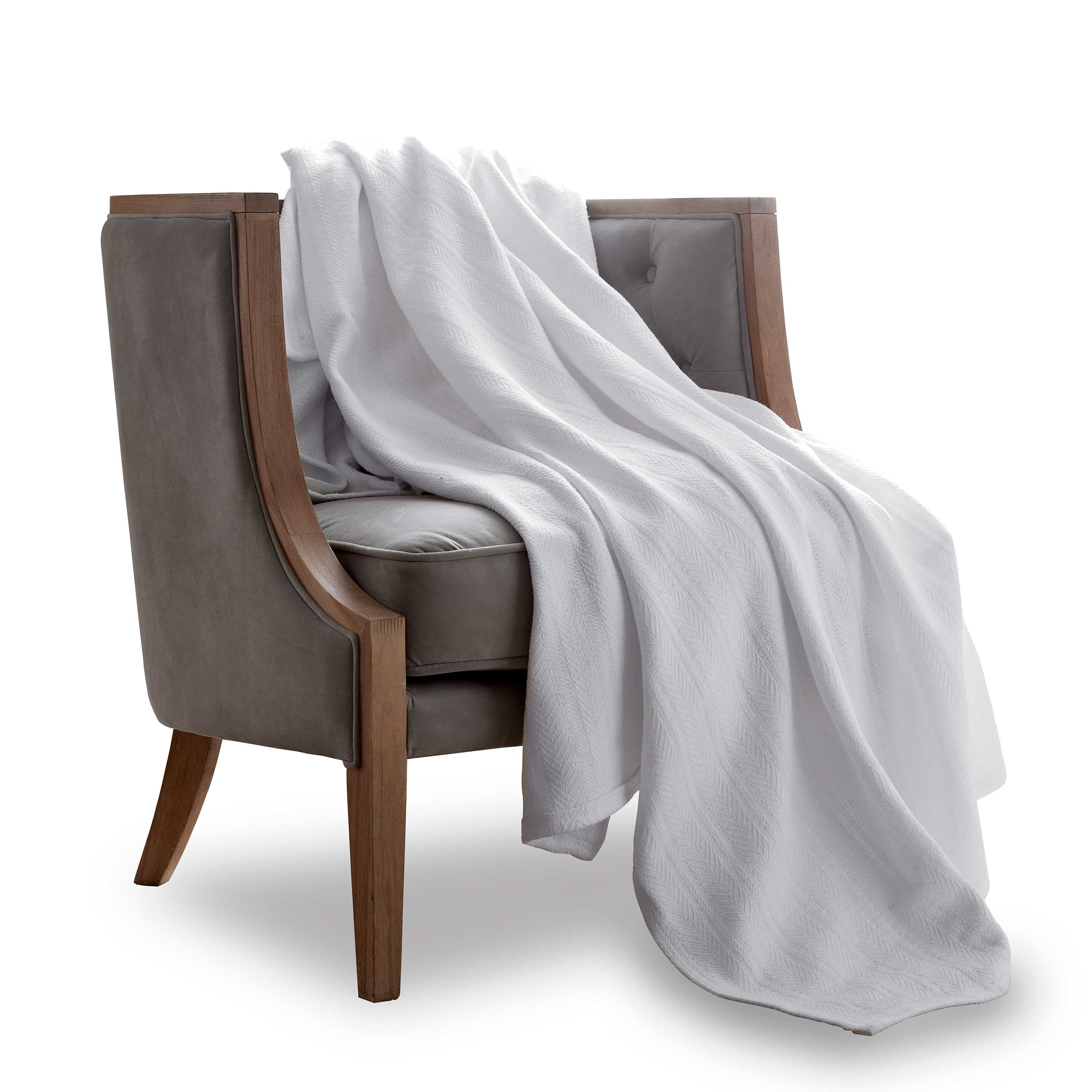 Vellux 100 Cotton Twin Blanket AllSeason, Soft, Cozy & Breathable