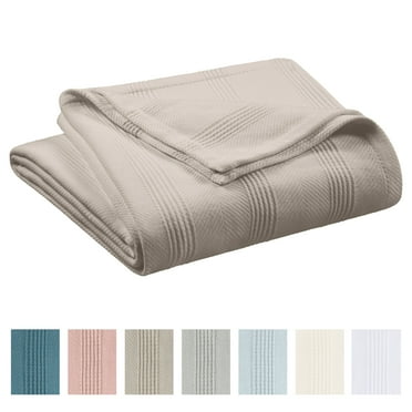 Vellux 100% Cotton King Blanket - All-Season, Soft, Cozy & Breathable (90"x108"), Mink