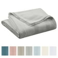 thumbnail image 1 of Lightweight Breathable 100% Cotton Knit Blanket – All-Season Bed Blanket – Full/Queen Size – Gray, 1 of 8