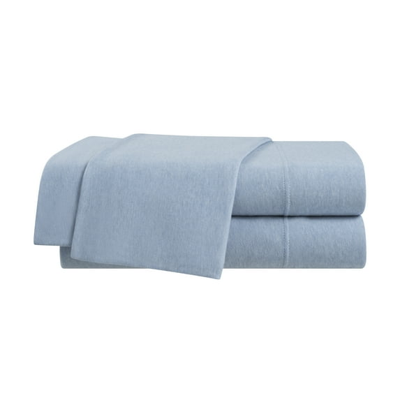 Vellux Jersey Knit 4-Piece Queen Sheet Set, Cotton Blend, Blue