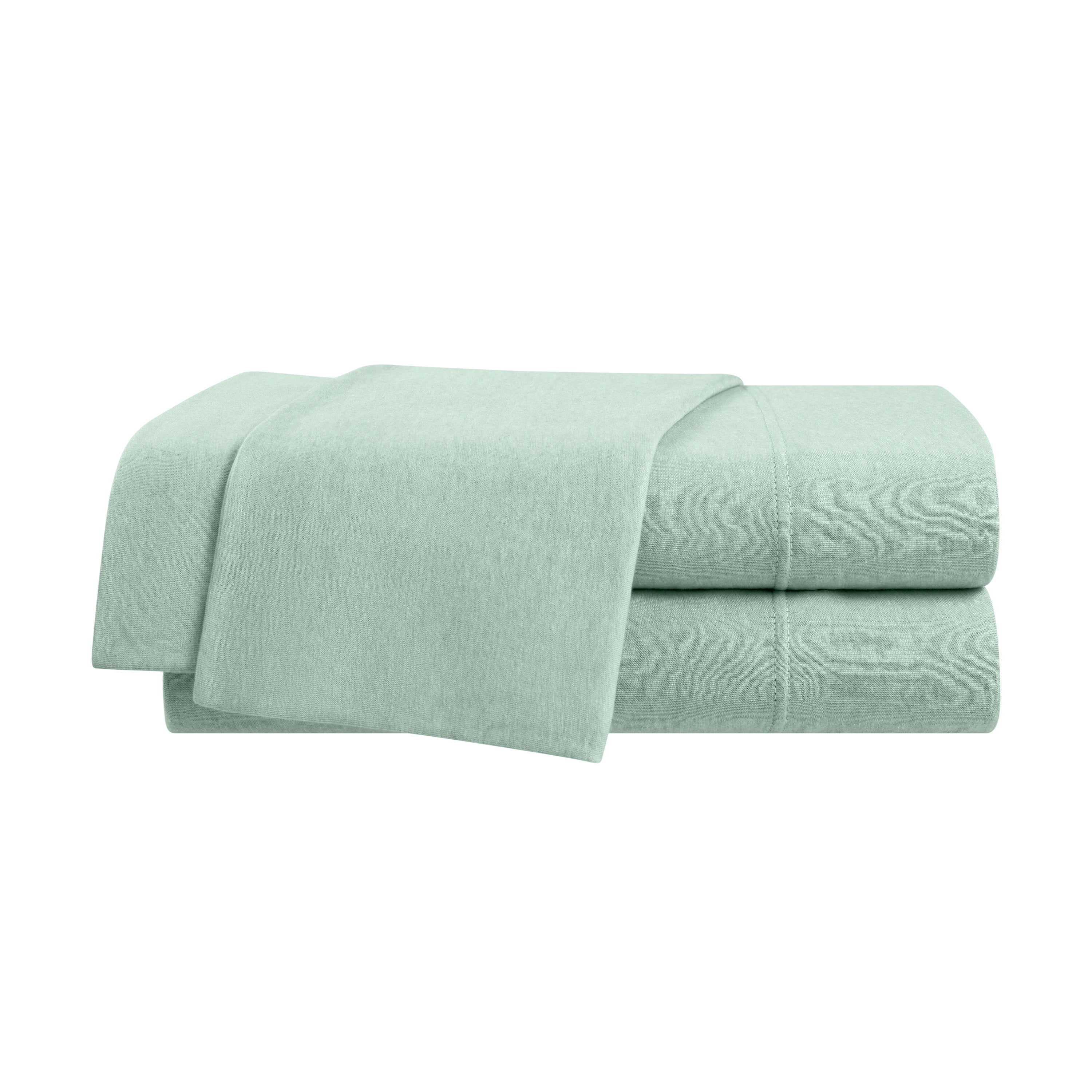 Vellux Jersey Knit 4-Piece Queen Sheet Set, Cotton Blend, Sage
