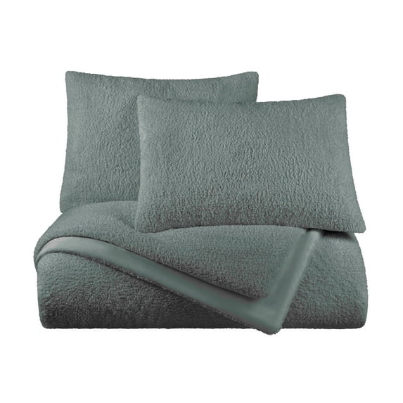 Vellux Cloud 3-Piece Plush Comforter Set, Down Alternative, Queen, Charcoal